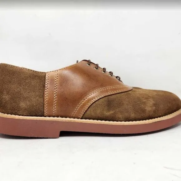 Men's 9.5 J Crew saddle shoes in leather and English suede oxfords Camel Tan