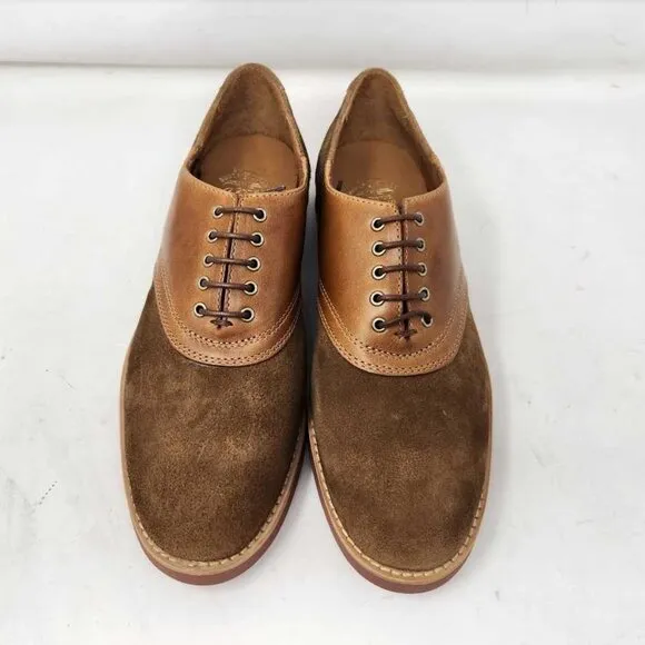 Men's 9.5 J Crew saddle shoes in leather and English suede oxfords Camel Tan