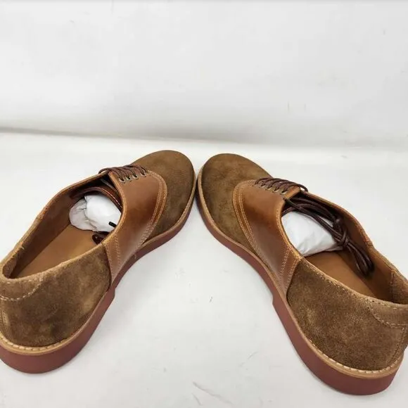 Men's 9.5 J Crew saddle shoes in leather and English suede oxfords Camel Tan