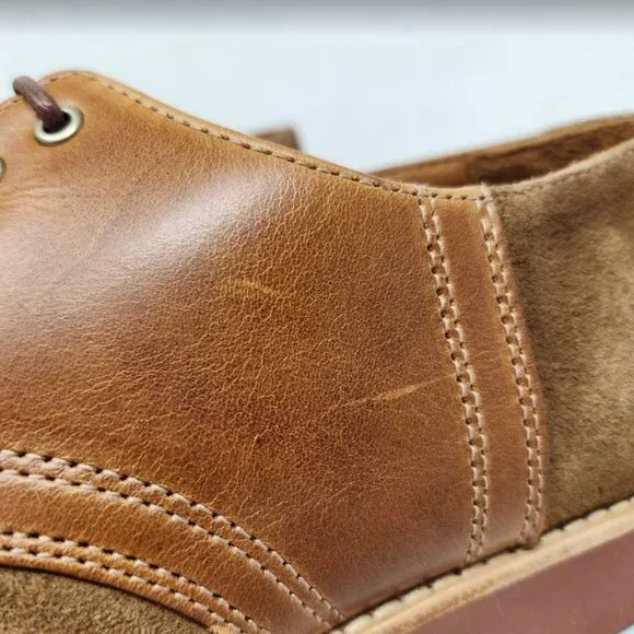 Men's 9.5 J Crew saddle shoes in leather and English suede oxfords Camel Tan