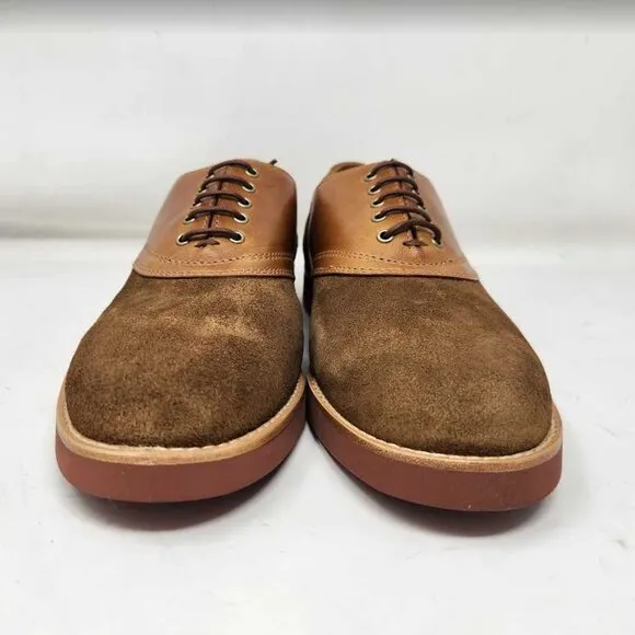 Men's 9.5 J Crew saddle shoes in leather and English suede oxfords Camel Tan