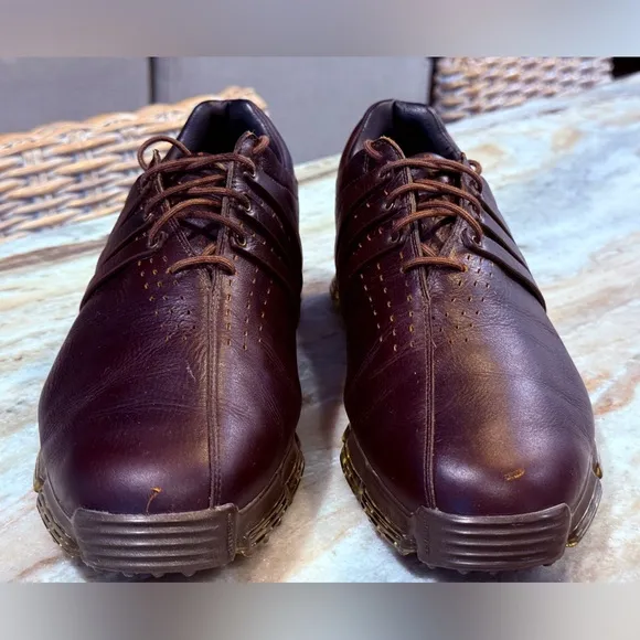 Men’s ADIDAS Tour 360 brown leather golf shoes- Size 10.5