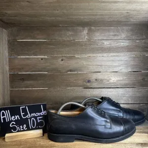 Mens Allen Edmonds Bergland Black Leather Cap Toe Dressy Oxfords Size 10.5 D GUC