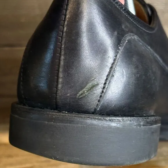 Mens Allen Edmonds Bergland Black Leather Cap Toe Dressy Oxfords Size 10.5 D GUC