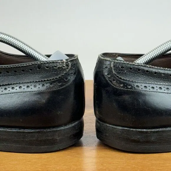 Mens Allen‎ Edmonds Sanford Black Leather Cap Toe Dressy Oxfords Size 12 D GUC