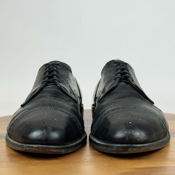 Mens Allen‎ Edmonds Sanford Black Leather Cap Toe Dressy Oxfords Size 12 D GUC