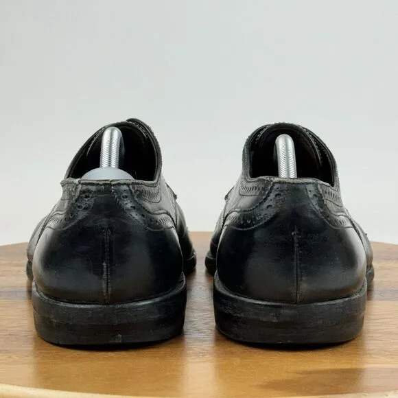 Mens Allen‎ Edmonds Sanford Black Leather Cap Toe Dressy Oxfords Size 12 D GUC