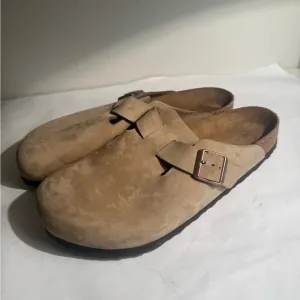 Men's Birkenstock Tan Suede Slip-On clog Shoes sz 44 11-11.5