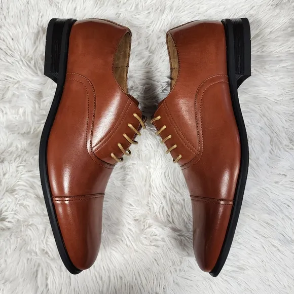 Men's Brown Cap Toe Oxfords Size 10