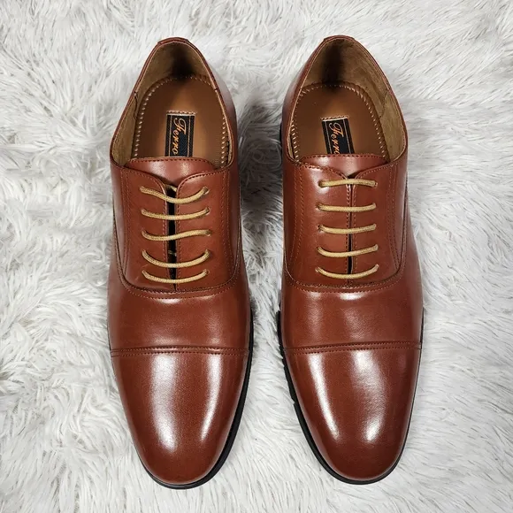 Men's Brown Cap Toe Oxfords Size 10