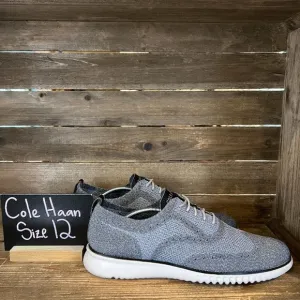 Mens Cole Haan 2.Zerogrand Gray Casual‎ Comfort Knit Wingtip Oxfords Size 12 M