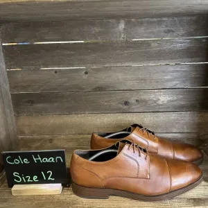 Mens Cole Haan Grand Os Brown Leather Cap Toe‎ Comfort Dressy Oxfords Size 12 M