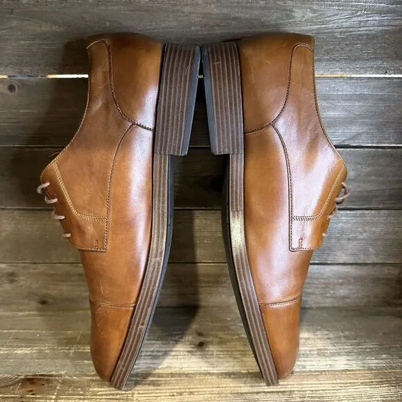 Mens Cole Haan Grand Os Brown Leather Cap Toe‎ Comfort Dressy Oxfords Size 12 M