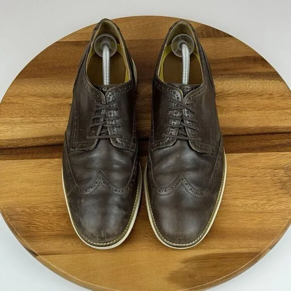 Mens Cole Haan‎ Grand Os Brown Leather Wingtip Casual Comfort Oxfords Size 11 M