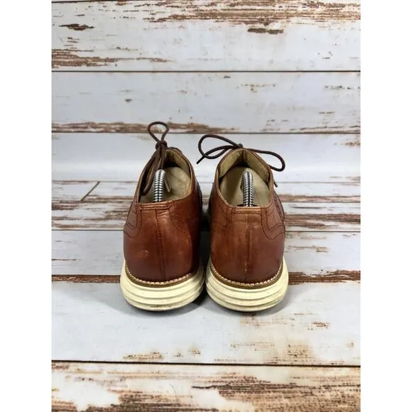 Mens Cole Haan Grand Wingtip Oxfords Shoes C26471 Woodbury/Ivory Sz 11.5
