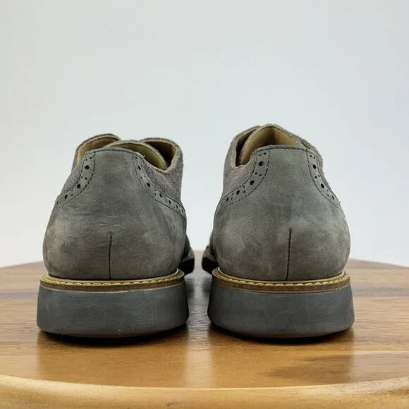 Mens Cole‎ Haan Great Jones Gray Suede Wingtip Dress Shoes Oxfords Size 12 M