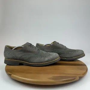 Mens Cole‎ Haan Great Jones Gray Suede Wingtip Dress Shoes Oxfords Size 12 M