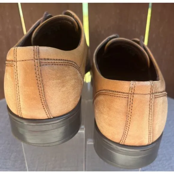 Men's Ecco Brown Leather Cap Toe Oxfords Dress/Business Shoes Size 9-9.5 EU 43