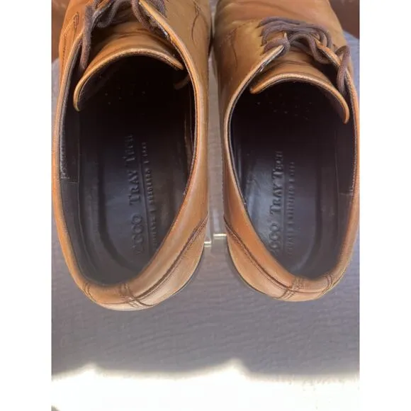 Men's Ecco Brown Leather Cap Toe Oxfords Dress/Business Shoes Size 9-9.5 EU 43