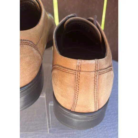 Men's Ecco Brown Leather Cap Toe Oxfords Dress/Business Shoes Size 9-9.5 EU 43