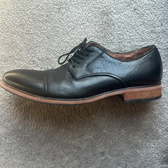 Men's Floresheim Francisco Cap-Toe Oxfords Black Leather Dress Shoes