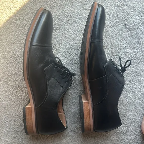 Men's Floresheim Francisco Cap-Toe Oxfords Black Leather Dress Shoes