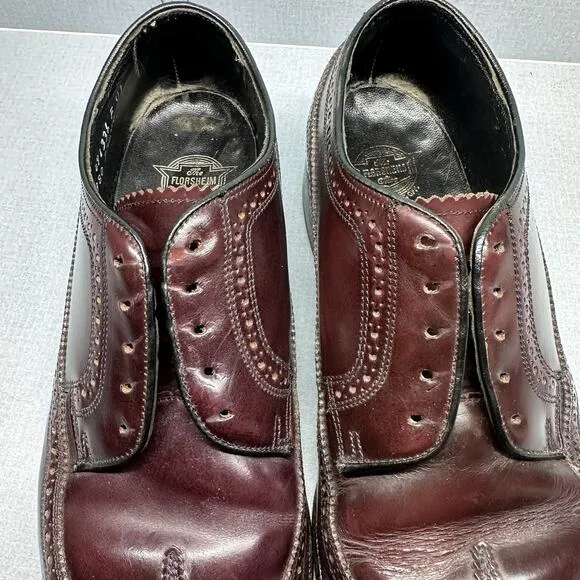 Men's Florsheim Imperial Kenmoor Longwing Oxfords Dress Shoes SZ 7.5 D Burgundy