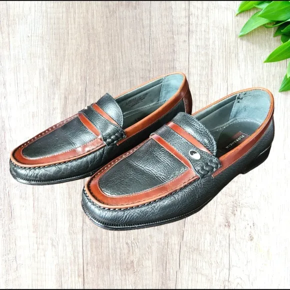 Mens‎ Florsheim Two Tone Black and Brown Leather Dress Shoe 12D