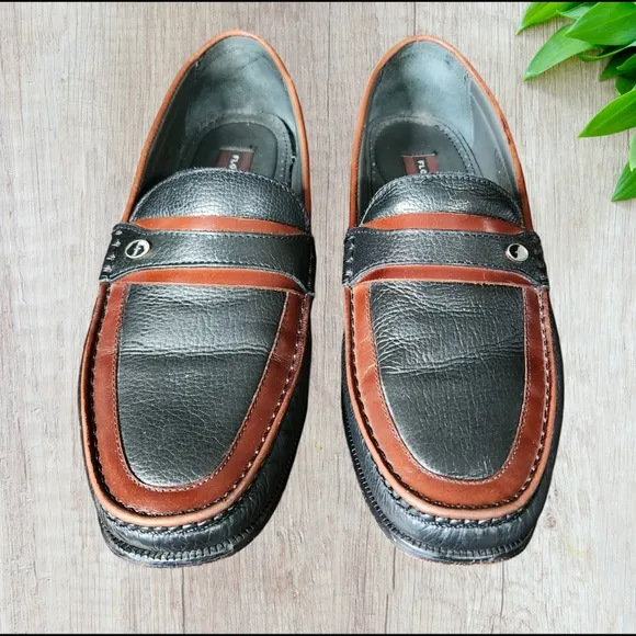 Mens‎ Florsheim Two Tone Black and Brown Leather Dress Shoe 12D