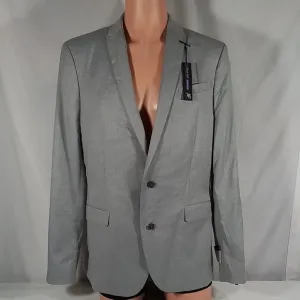 Men's J Ferrar Super Slim Fit Single Breasted Suit Jacket Grey Size: 44L- NWT