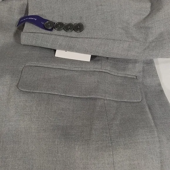 Men's J Ferrar Super Slim Fit Single Breasted Suit Jacket Grey Size: 44L- NWT