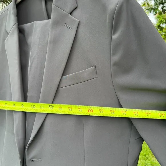 Men's JF J Ferrar 360 Washable Slim Fit Suit, Jacket &amp; Pants, Gray,  Size Large