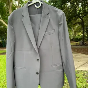 Men's JF J Ferrar 360 Washable Slim Fit Suit, Jacket &amp; Pants, Gray,  Size Large