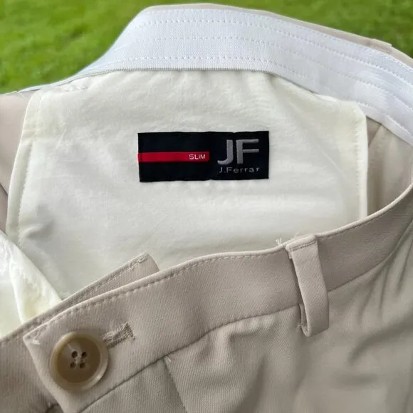 Men's JF J Ferrar 360 Washable Slim Fit Suit, Jacket &amp; Pants, Sand,  Size Large