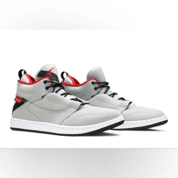 Mens Nike Jordan Fadeaway NEW Size 12 🔥 Wolf Grey Red Shoes Sneaker Air Jordans