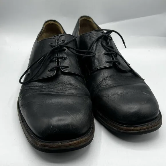 Mephisto Air Relax Cap Toe Size 11 Black Leather Oxfords Goodyear Caoutchouc