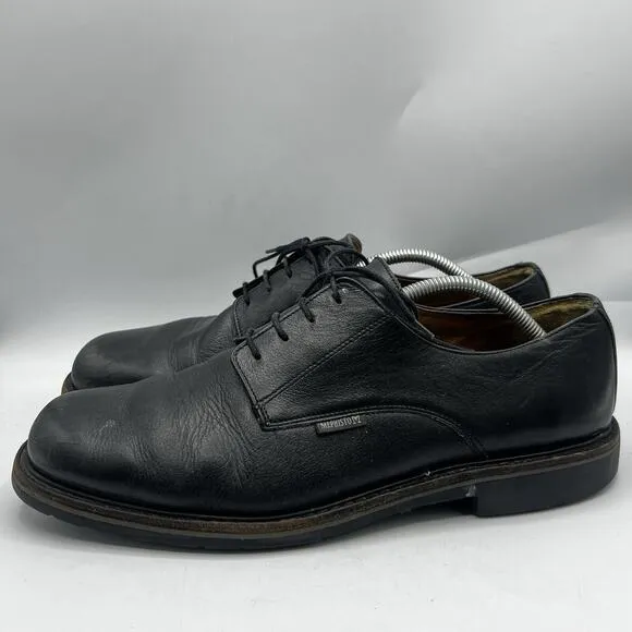Mephisto Air Relax Cap Toe Size 11 Black Leather Oxfords Goodyear Caoutchouc