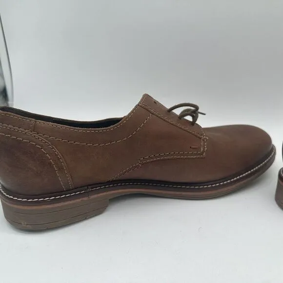 Mephisto AirRelax Brown Leather Cap Toe Oxfords Size 10.5 US Dress Shoes