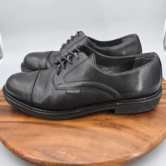 Mephisto Melchior Oxfords Men's 10.5 Black Leather Cap Toe Lace Up Dress Shoes
