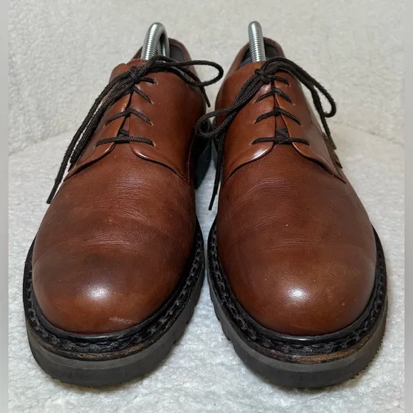 Mephisto men’s brown cognac leather oxfords shoes work office casual lace up 9