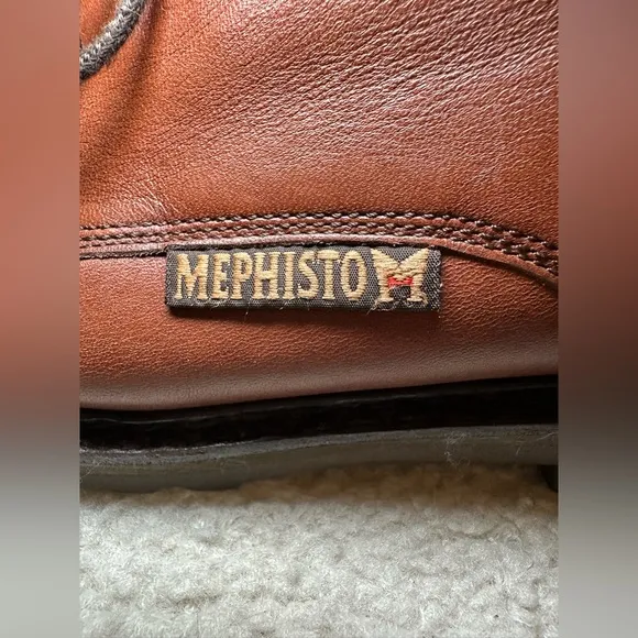 Mephisto men’s brown cognac leather oxfords shoes work office casual lace up 9