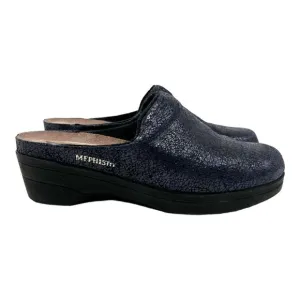 Mephisto Satty Blue Crush Leather Slip On Comfort Clogs Women’s 40
