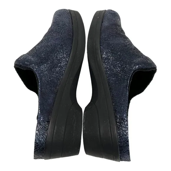 Mephisto Satty Blue Crush Leather Slip On Comfort Clogs Women’s 40