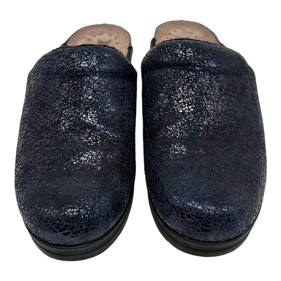 Mephisto Satty Blue Crush Leather Slip On Comfort Clogs Women’s 40