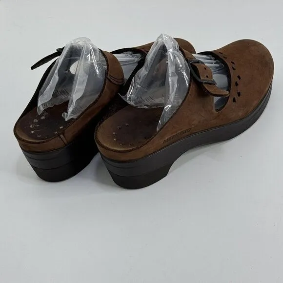 Mephisto Sz 6 Mobils Sabatina clogs Brown Leather Slip On Mary Jane Mules