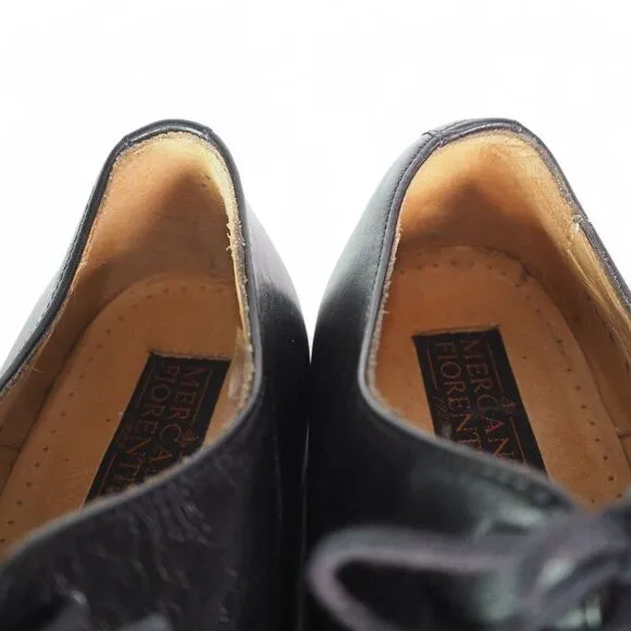 Mercanti Fiorentini 7318 Italian Made Plaid Toe Leather Oxfords Black Men's 11M