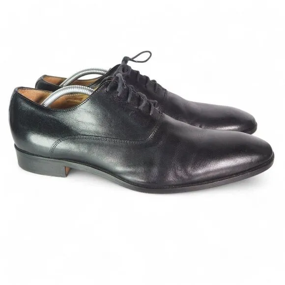 Mercanti Fiorentini 7318 Italian Made Plaid Toe Leather Oxfords Black Men's 11M