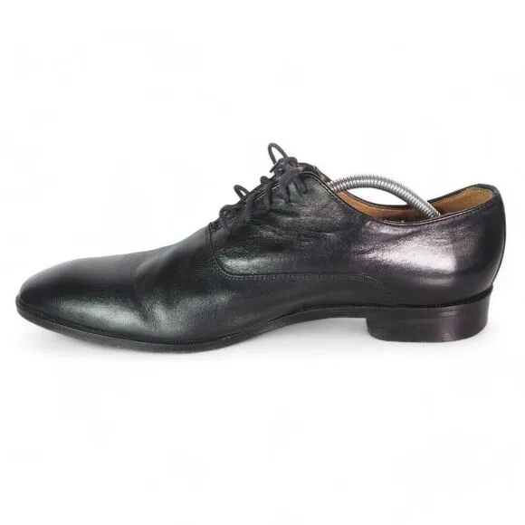 Mercanti Fiorentini 7318 Italian Made Plaid Toe Leather Oxfords Black Men's 11M