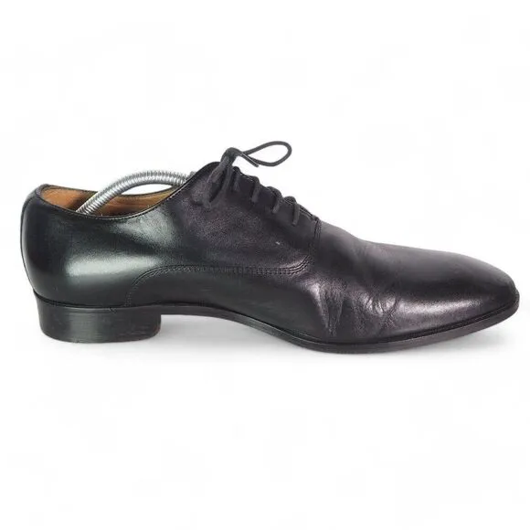 Mercanti Fiorentini 7318 Italian Made Plaid Toe Leather Oxfords Black Men's 11M