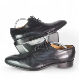 Mercanti Fiorentini 7318 Italian Made Plaid Toe Leather Oxfords Black Men's 11M